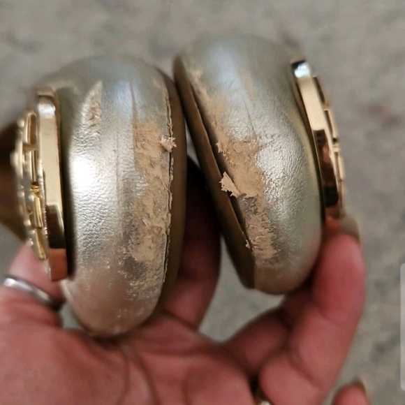 Tory Burch Womens Metallic Light Gold Leather Reva Ballet Flat 7.5 - Picture 5 of 16